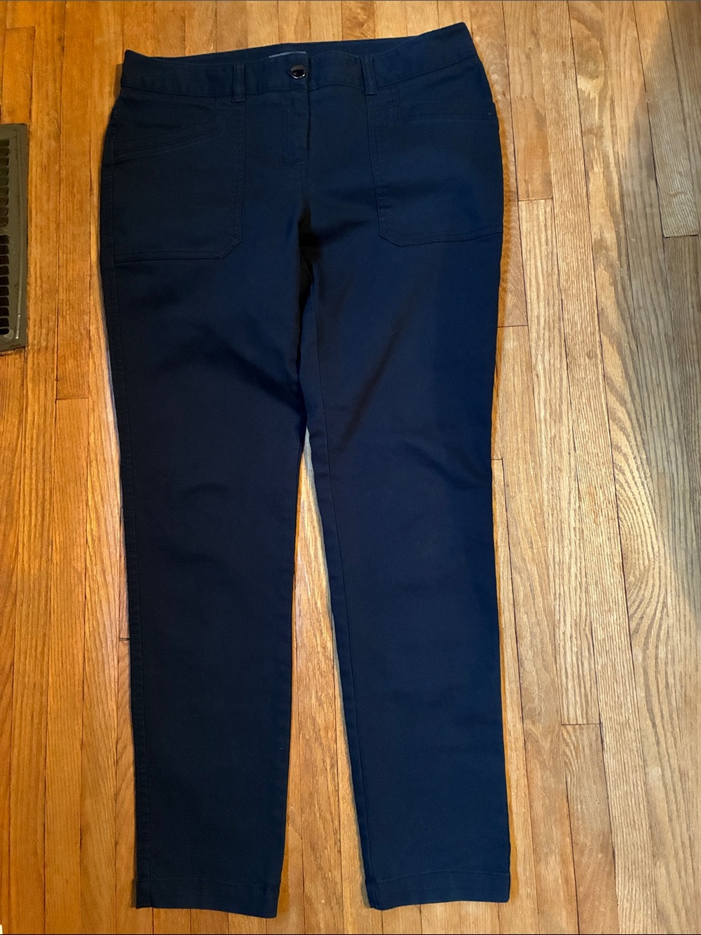 Van Heusen Dark Navy Tapered Dress Pants with Flat Front Pockets